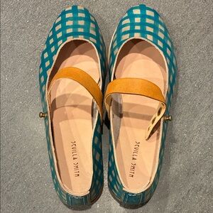 Sevilla Smith The Dee Dee, Cebu blue gingham with miel straps, size 42